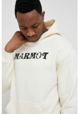 Marmot Суичър в бежово с качулка с принт - Pepit.bg