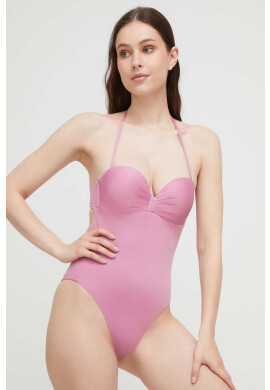 Max Mara Beachwear Цял бански в розово с подплатена чашка - Pepit.bg
