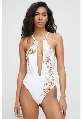 Max Mara Beachwear Цял бански в бяло с мека чашка - Pepit.bg