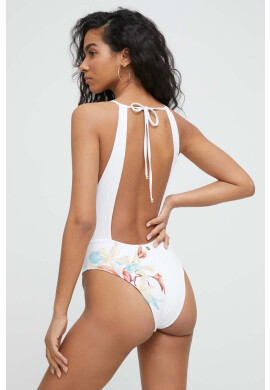 Max Mara Beachwear Цял бански в бяло с мека чашка - Pepit.bg