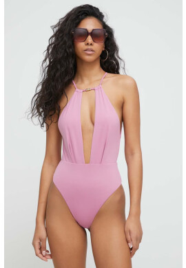 Max Mara Beachwear Цял бански в розово с мека чашка - Pepit.bg
