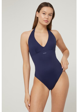 Max Mara Leisure Цял бански в тъмносиньо с мека чашка - Pepit.bg