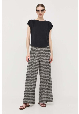 Max Mara Leisure Ленена тениска в черно - Pepit.bg