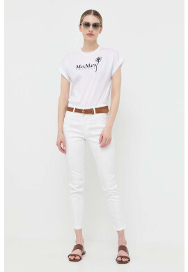 Max Mara Leisure Памучна тениска в бяло - Pepit.bg