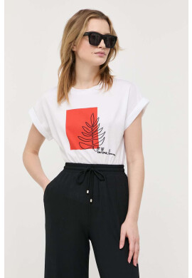 Max Mara Leisure Памучна тениска в бяло - Pepit.bg