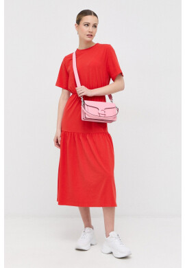 Max Mara Leisure Рокля в червено среднодълъг модел разкроен модел - Pepit.bg