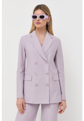 Max Mara Leisure Сако в лилаво с двуредно закопчаване с изчистен дизайн - Pepit.bg