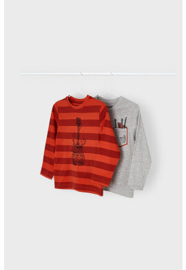 Mayoral Детска блуза с дълги ръкави (2-pack) в оранжево с принт - Pepit.bg