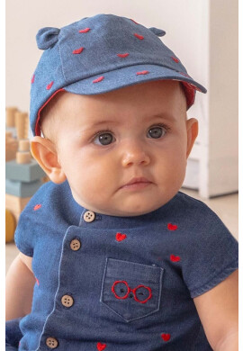 Mayoral Newborn Детска шапка в тъмносиньо с апликация - Pepit.bg