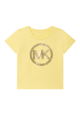 Michael Kors Детска памучна тениска в жълто - Pepit.bg