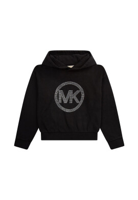Michael Kors Детски памучен суичър в черно с апликация - Pepit.bg