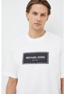 Michael Kors Памучна тениска в бяло с апликация - Pepit.bg