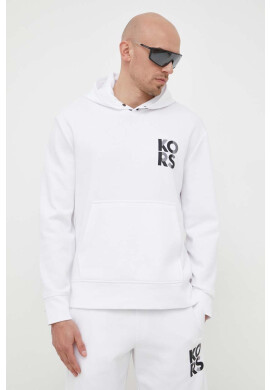 Michael Kors Суичър в бяло с качулка с принт - Pepit.bg