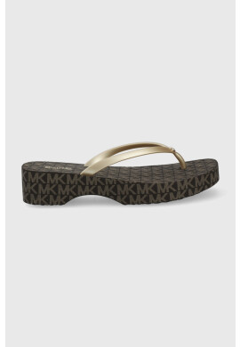 MICHAEL Michael Kors Джапанки Lilo Flip Flop дамски в кафяво със скосена платформа - Pepit.bg