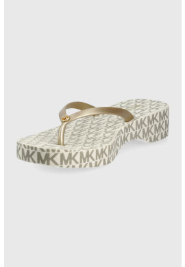 MICHAEL Michael Kors Джапанки Lilo Flip Flop дамски в златисто с платформа - Pepit.bg