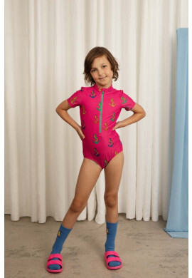 Mini Rodini Детски цял бански в розово - Pepit.bg
