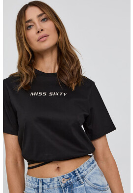 Miss Sixty Памучен топ в черно - Pepit.bg