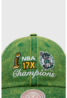 Mitchell&Ness Памучна шапка с козирка Boston Celtics в зелено с апликация - Pepit.bg