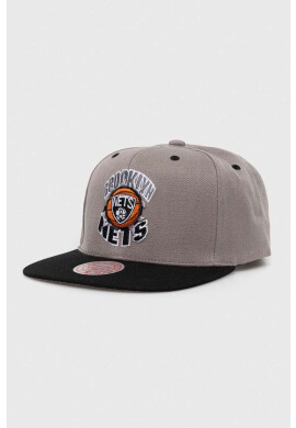 Mitchell&Ness Шапка с козирка Brooklyn Nets в сиво с апликация - Pepit.bg