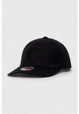 Mitchell&Ness Шапка с козирка с вълна Brooklyn Nets в черно с апликация - Pepit.bg