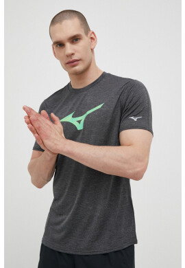 Mizuno Тениска за бягане Core RB в сиво с принт - Pepit.bg