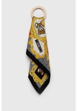 Moschino Копринен шал в черно с десен - Pepit.bg