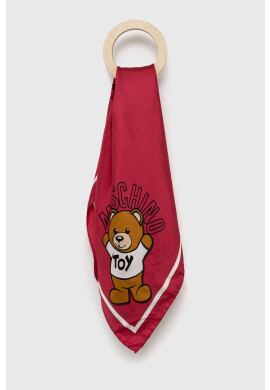 Moschino Копринено шалче в червено с десен - Pepit.bg