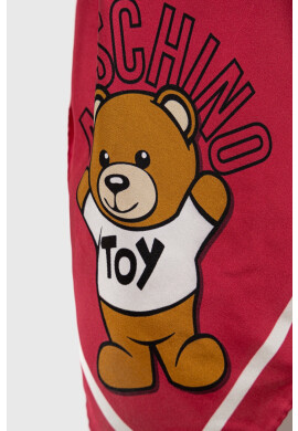 Moschino Копринено шалче в червено с десен - Pepit.bg