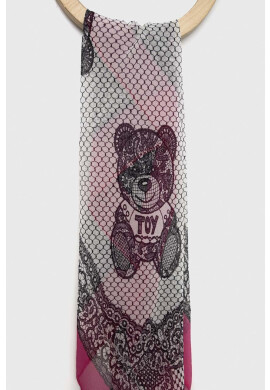Moschino Копринено шалче в розово с десен - Pepit.bg