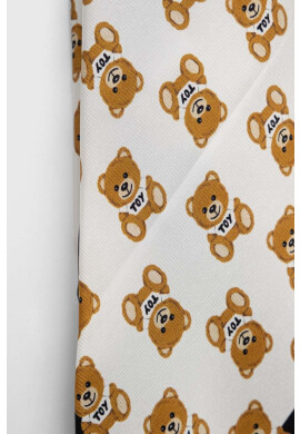 Moschino Копринено шалче в бяло с десен - Pepit.bg