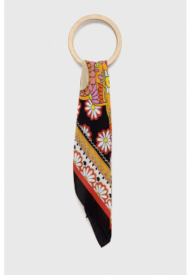 Moschino Копринено шалче в черно с десен - Pepit.bg