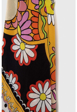 Moschino Копринено шалче в черно с десен - Pepit.bg