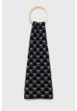Moschino Шал дамски в черно с десен - Pepit.bg