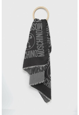 Moschino Шал мъжки в черно с десен - Pepit.bg