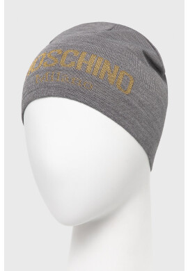 Moschino Шапка в сиво с фина плетка - Pepit.bg