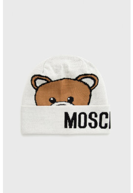 Moschino Шапка в бяло с фина плетка от вълна - Pepit.bg