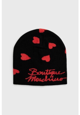 Moschino Шапка в червено с фина плетка - Pepit.bg