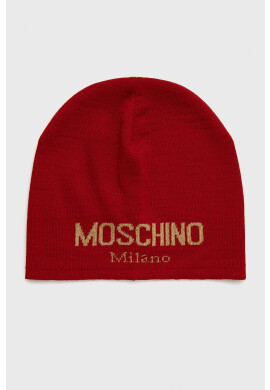 Moschino Шапка в червено с фина плетка - Pepit.bg