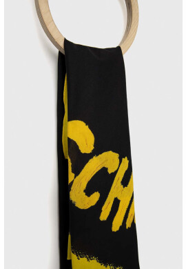 Moschino Тънък памучен шал в черно с десен - Pepit.bg