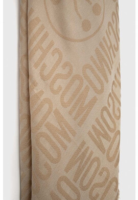 Moschino Тънък шал в бежово с десен - Pepit.bg