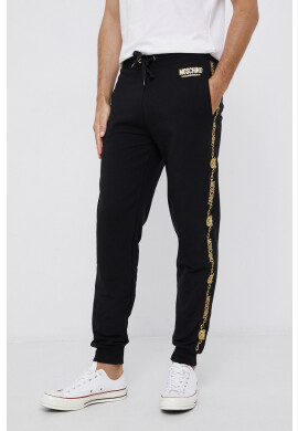 Moschino Underwear Панталон мъжки в черно с апликация - Pepit.bg
