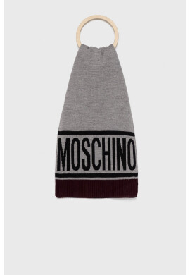Moschino Вълнен шал в черно с изчистен дизайн - Pepit.bg