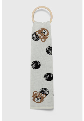 Moschino Вълнен шал в бяло с десен - Pepit.bg