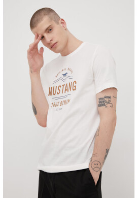 Mustang Памучна тениска в синьо - Pepit.bg