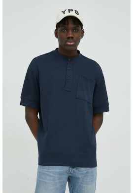 Mustang Тениска в тъмносиньо с изчистен дизайн - Pepit.bg