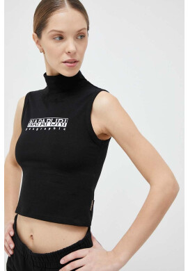 Napapijri Топ дамски в черно с ниско поло - Pepit.bg