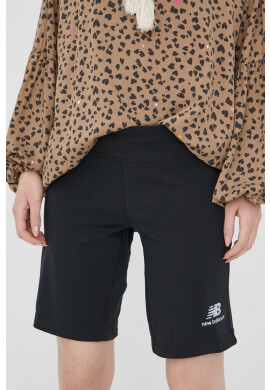 New Balance Къси панталони US21501BK в черно с изчистен дизайн с висока талия - Pepit.bg