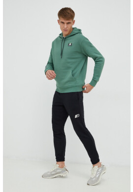 New Balance Памучен суичър в зелено с качулка с изчистен дизайн - Pepit.bg