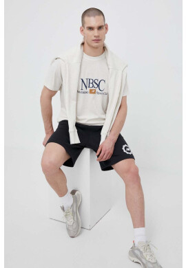 New Balance Памучен суичър в бежово с принт - Pepit.bg