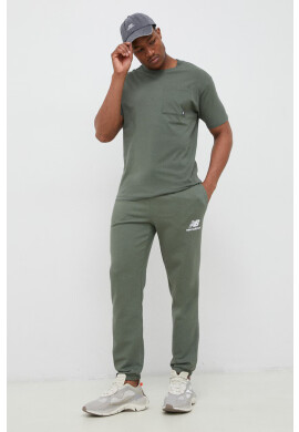 New Balance Памучна тениска в зелено с изчистен дизайн - Pepit.bg